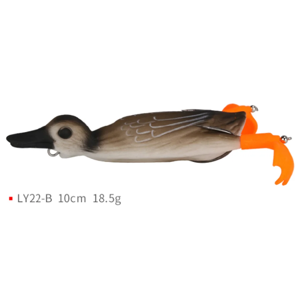 Новая гибкая форма утки мягкие жесткие приманки Топ вода 3D моделирование плавающая приманка для рыбалки G8TD - Цвет: LY22-B