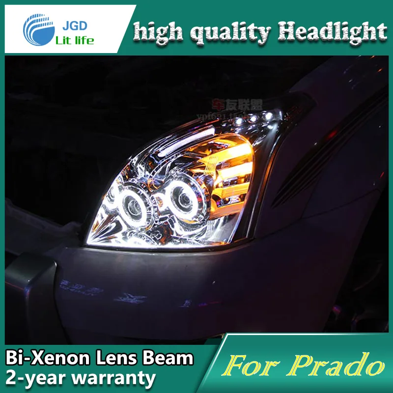 Чехол для стайлинга автомобиля Toyota Prado 2003 2009 фары светодиодный фонарь DRL Объектив