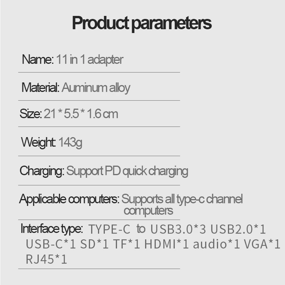 11 в 1 USB C концентратор к HDMI VGA USB 3,0 RJ45 PD зарядка 3,5 мм аудио адаптер для MacBook type C концентратор для samsung S8 S9 huawei mate 20