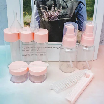 

Travel Plastic Storage Bottle Portable Set With Case Simple Cosmetic Sub-bottle Shampoo Conditioner Lotion Cream Organization