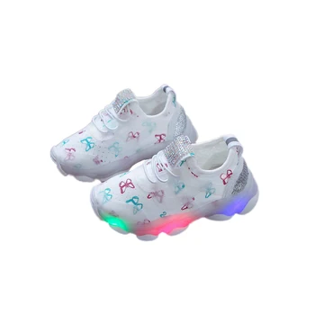 

Baby Boys Shoes Autumn Breathable Anti-Slip LED Design Sneakers Girls Soft Soled Walking Shoes First Walkers