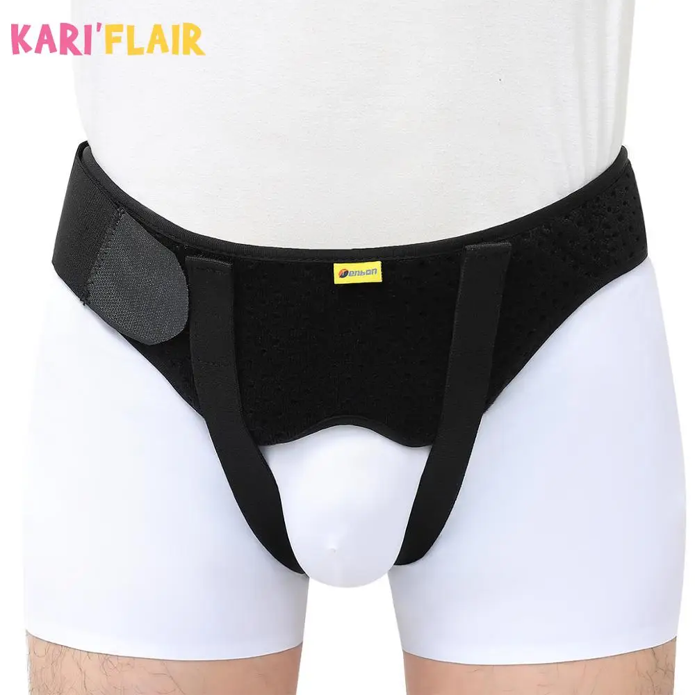 

Belt Truss for Inguinal or Sports Hernia Support Brace Pain Relief Recovery Strap with 2 Removable Compression Pads