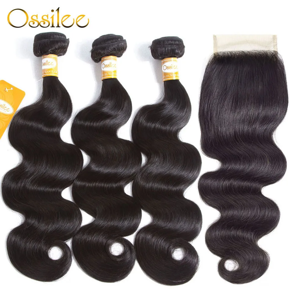Ossilee Body Wave Bundles With Closure Brazilian Hair Weave