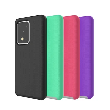 

For 100Pcs Samsung Galaxy S20,S20Plus,S20Ultra Anti-slip Armor Texture TPU + PC Protective Case Back Cover Shell