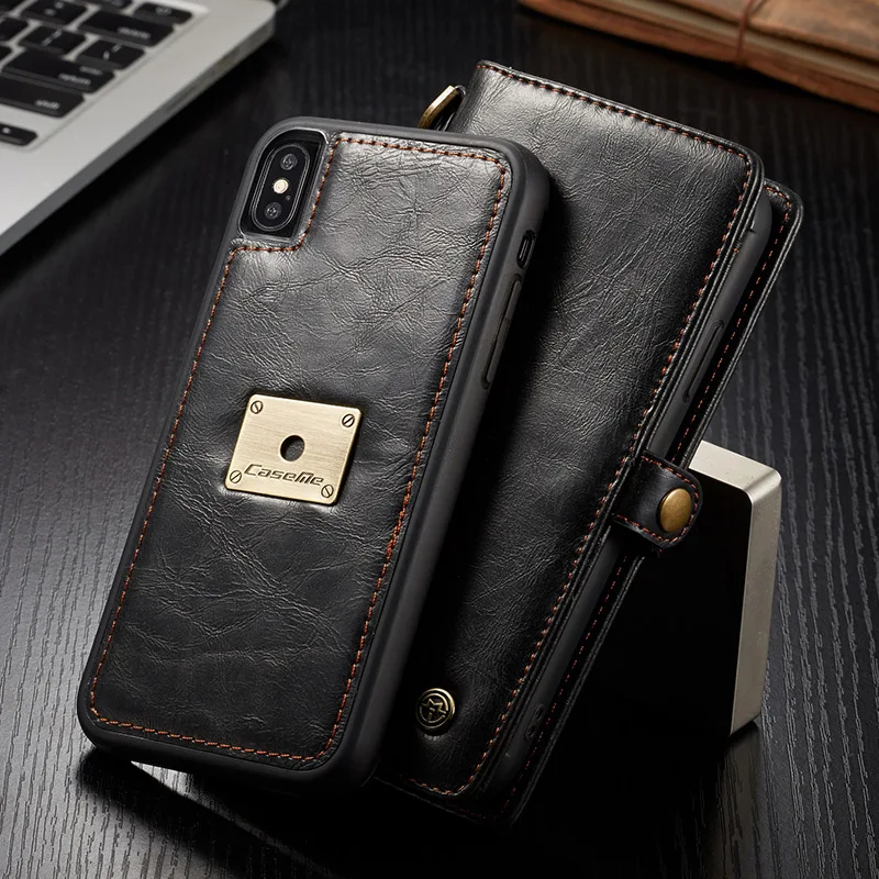 

Caseme Luxury Flip Genuine Leather Case for IPhone 11 Pro 11Pro X XS Max XR 6S 7 8 Plus Vintage Wallet Cover Bag Card Slot Case