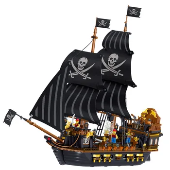 

1352 PCS Pirate Series Black Hawk Pirate Ship Model Building Blocks Children Educational Pearl DIY Kit Bricks Toys for Boys Gift