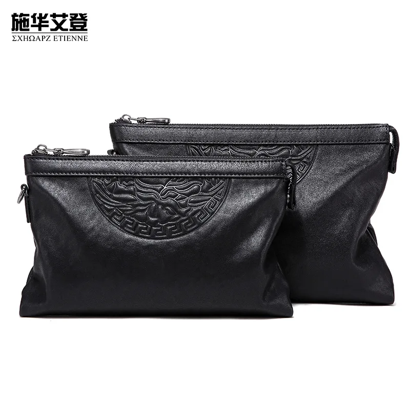 

MEN'S Real-leather Bag Business Casual Men Cowhide Carrying Envelope Bag Fashion Large Capacity Clutch Bag MEN'S Wallet