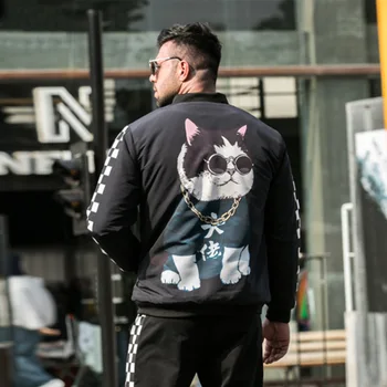 

New men's size jacket casual fat baseball uniforms plus increase