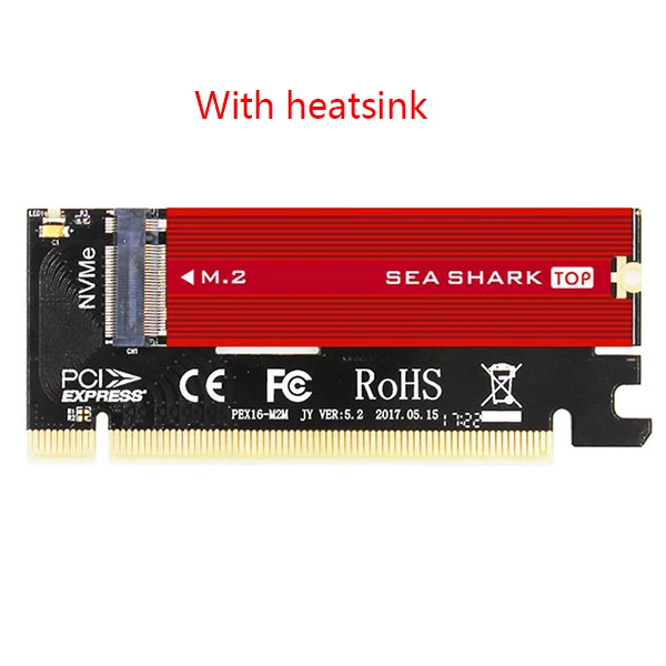 NVME SSD M2 PCIe PCI-e M.2 М. 2 адаптер внешний жесткий диск SSD M.2 2280 2242 2230 для PCIe PCI e PCI express x16 riser M2 m2.pcie переходник удлинитель - Цвет: With heatsink