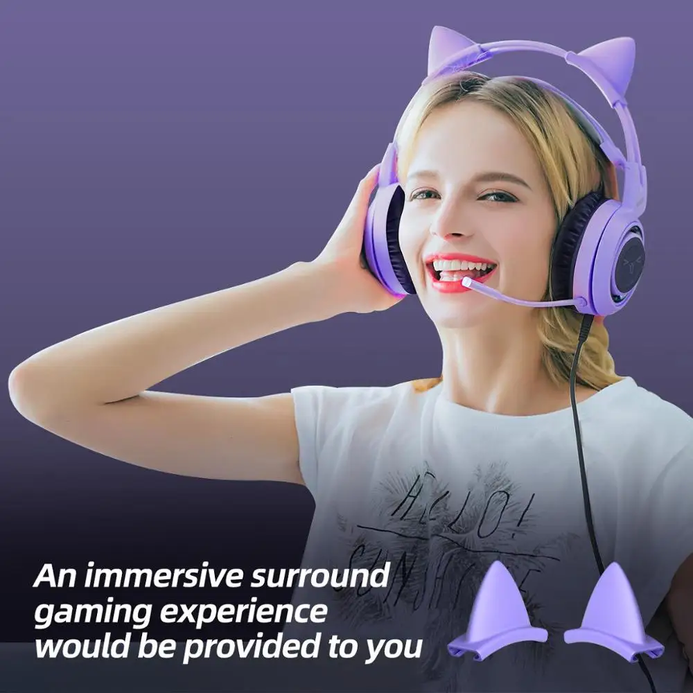 SOMIC Cat Ear Headphone 3.5MM Gaming Headset with