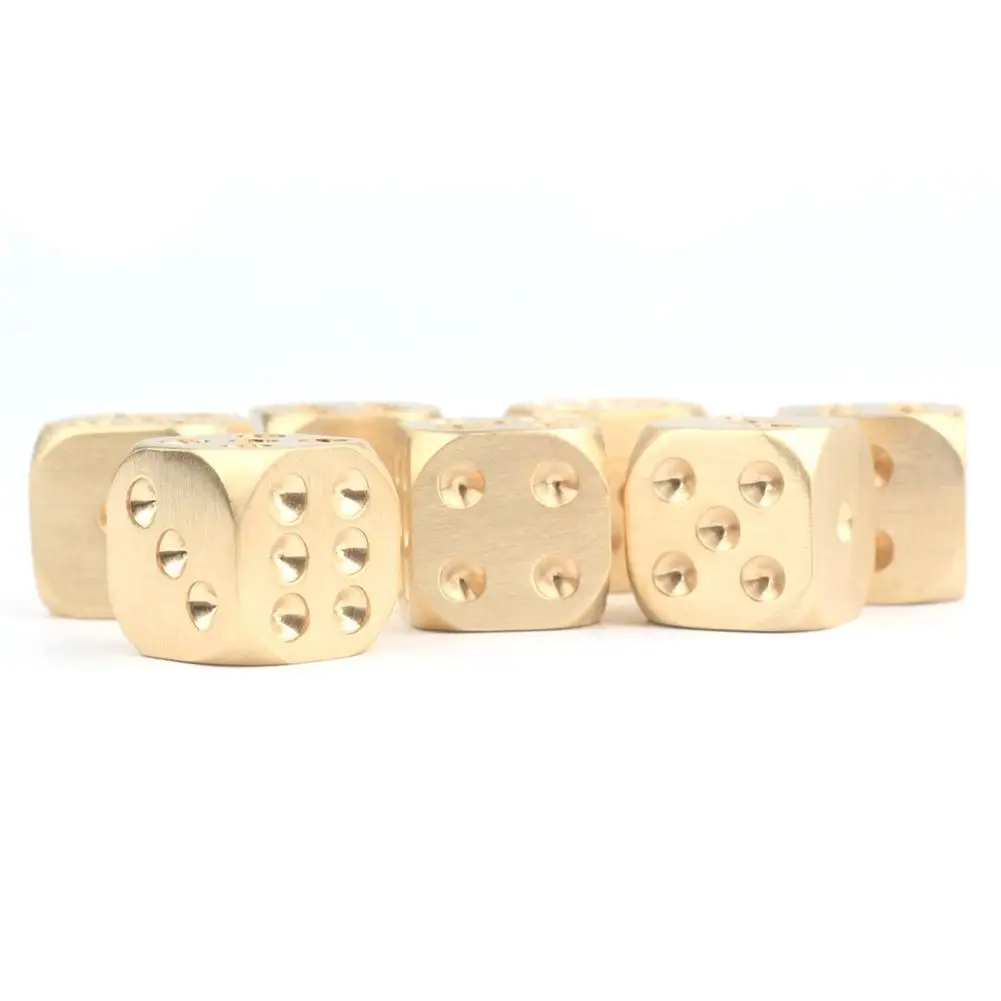 Metal Solid Brass Dice Toy Club Bar Holiday Party Entertainment Game Accessories Playing Game Tool 13X13X13mm /15X15X15mm