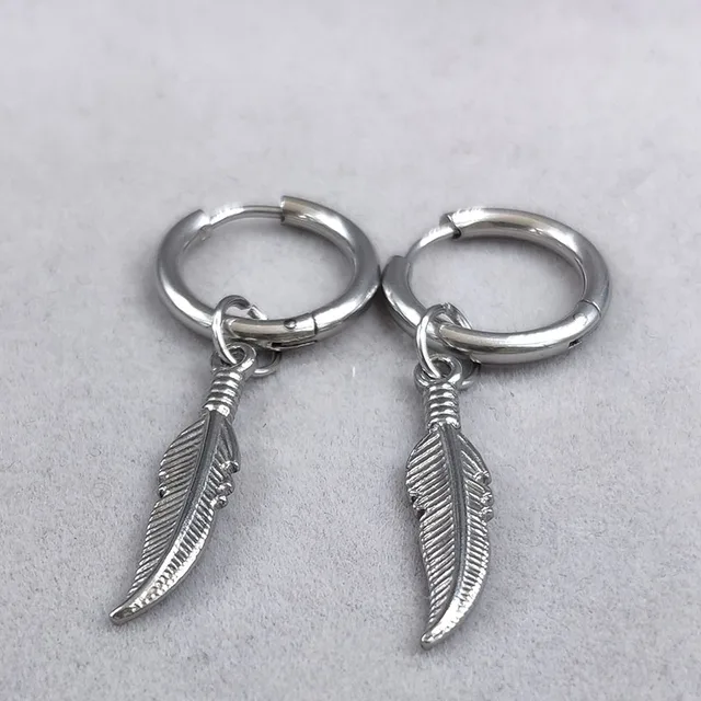 Orecchini Pendenti Con Piume - 2 Paia In Acciaio Inox Per Uomo E Donna - Foto 5