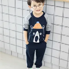 Весенняя одежда для маленьких мальчиков футболка с длинными рукавами и штаны хлопковые костюмы из 2 предметов комплекты детской одежды Брендовые спортивные костюмы для малышей