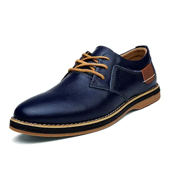 

2019 Spring Men Shoes Business Mens Shoes Casual British Style Men Leather Shoes Leisure Genuine Leather Shoes Male