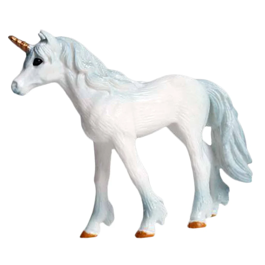 Simulation Animal Model Unicorn Figurine Plastic Horse Mythical Figurine Miniature Home Decor
