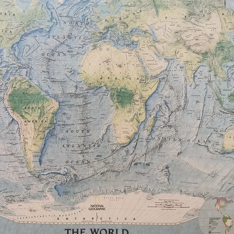 1 Pcs Wall maps of the world 72*51cm Student stationery School stylistic album decorative wall stickers Stylistic student school