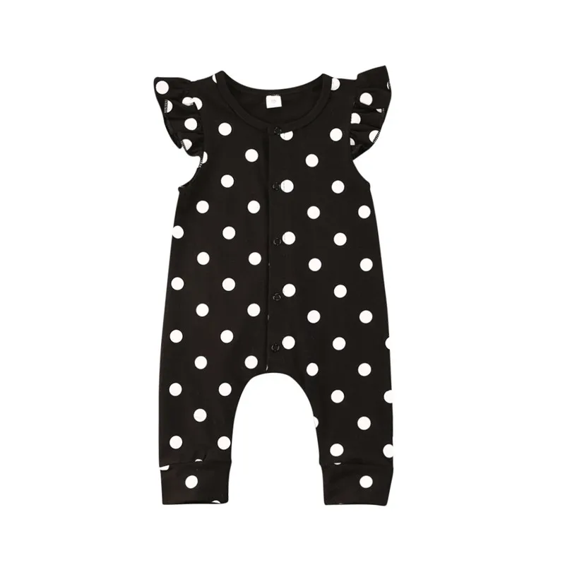 Summer Newborn Baby Girl Polka Dot Rompers Girls Clothing Ruffles Jumpsuit Playsuit 0-18M |
