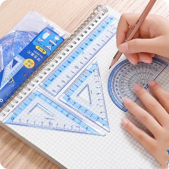 

4pc Square Ruler Drawing Measurement triang Geometry ruler straightedge Protractor for office school Stationery Drawing Supplies
