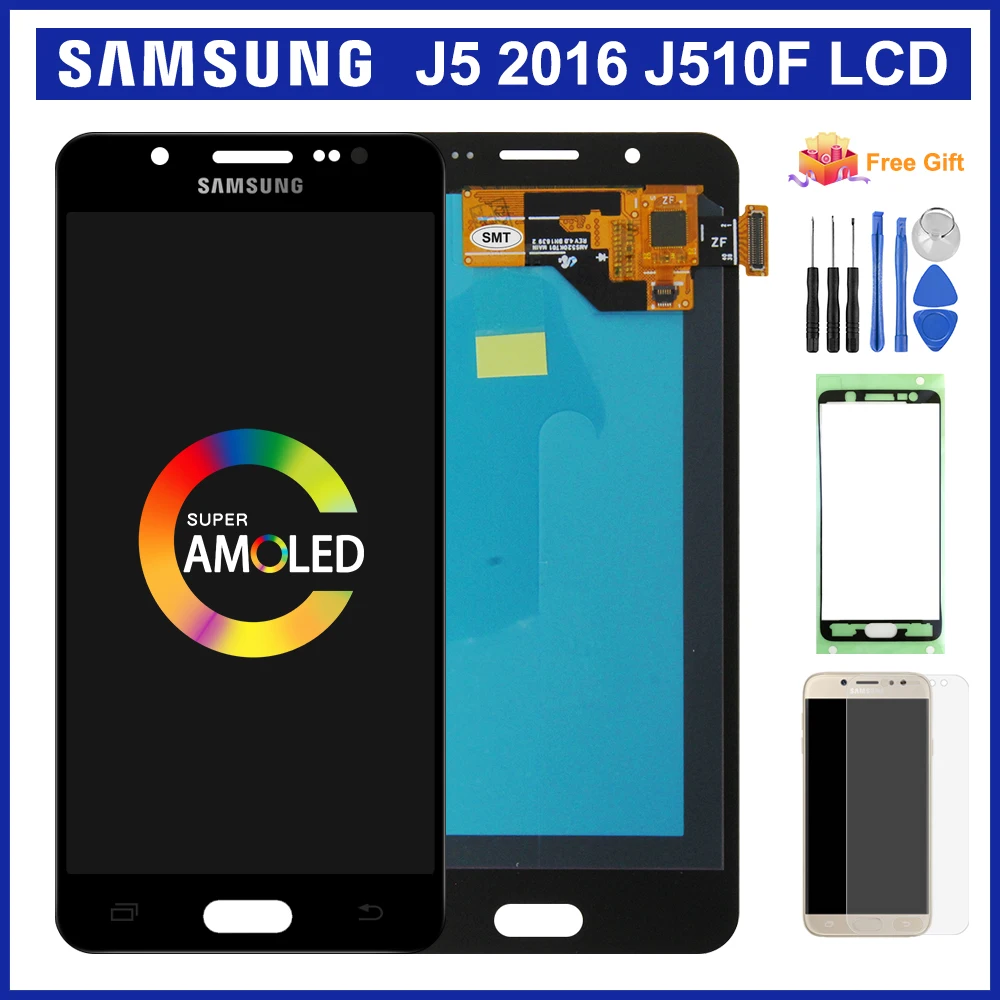 ЖК-дисплей 5 2 ''Super AMOLED для Samsung Galaxy J5 2016 J510 дигитайзер сенсорного экрана в