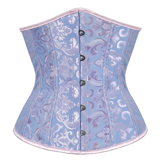 Underbust Corset Sexy Women's Underwear Waist Slimming Body Shaper for Women Steampunk Lace-up Corset 9427-blue