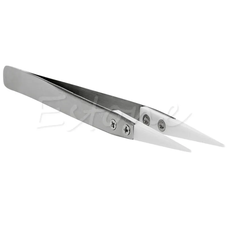 

Heat Resistant Stainless Steel Ceramic Tweezers Pointed Tip For Coils Drop Ship