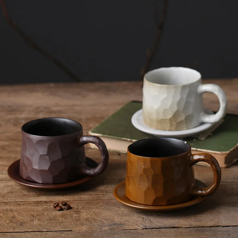 FANTERCY набор посуды ручной работы японская Ретро Керамическая ручная работа кофейная чашка милые кружки эмаль дорожная кружка кофе