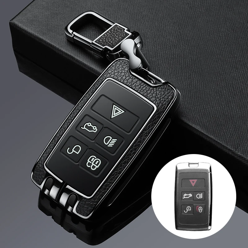 Genuine leather paste zinc alloy car key case cover For Land Rover Range Rover Discovery 5 Sport 2018 2019 2020