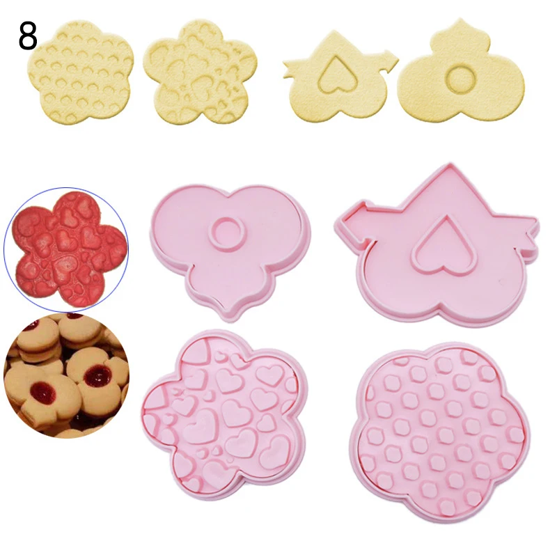 9 Styles 4PcsLot Cookie Cutter Biscuit Sugar Mold Baking Sugar Chocolate Fondant Party Mould For Cupcake Cake Decorating Tools20