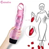 Crystal Silicone Realistic Big Dildo Super Vibration G Spot Vibrator Stimulator MultiSpeed Massage Wand Adult Toys for Women 1