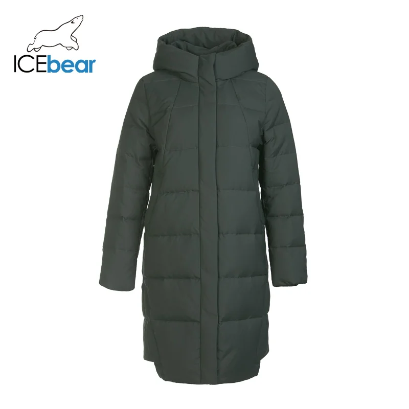 ICEbear зимний длинный женский пуховик модная теплая Женская куртка с капюшоном Брендовая женская одежда GN218123P