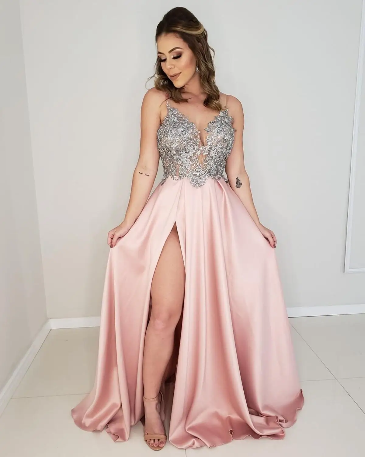 Вечернее торжественное платье Abendkleider Vestido Longo Festa Robe De Soiree розовые Арабские Вечерние платья Длинные