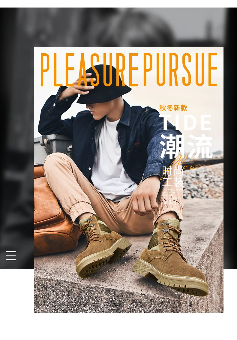 PLAYBOY/Новые мужские ботинки; зимние кожаные ботинки высокого качества; нескользящие ботинки для отдыха; мужские кроссовки на шнуровке в стиле ретро; повседневная обувь