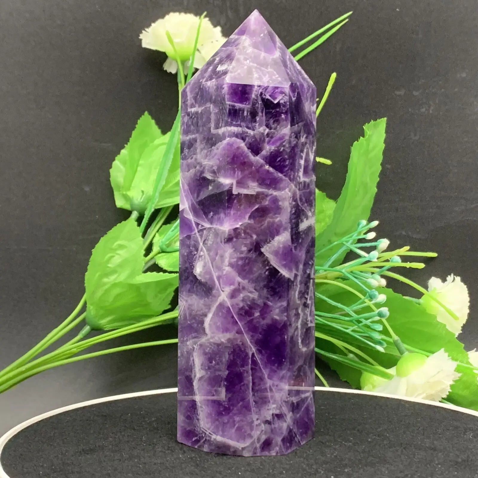 

Natural Dream Amethyst Crystal Column, Healing Crystal, Tower