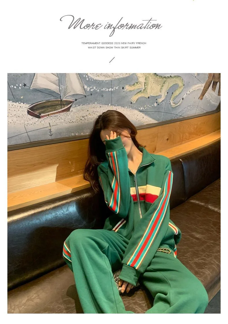 elegant pant suits Leisure Sports Suit Women's 2021 New Autumn Fashion Temperament Age Reduction Vests Pants Slim Slim Two-piece Set ladies pant suits