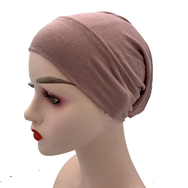 Women Plain Stretch Underscarf Cap Muslim Inner Hijab Caps Islamic Headband Turban Bonnet Musulman Femme Ready to Wear Hijabs 10