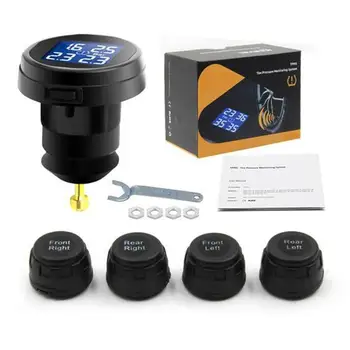 

Built-in TPMS TS61 Tire Pressure Monitoring System Tool Wireless Real-time Cigarette Lighter Plug TPMS Gauge Vehicle Kit