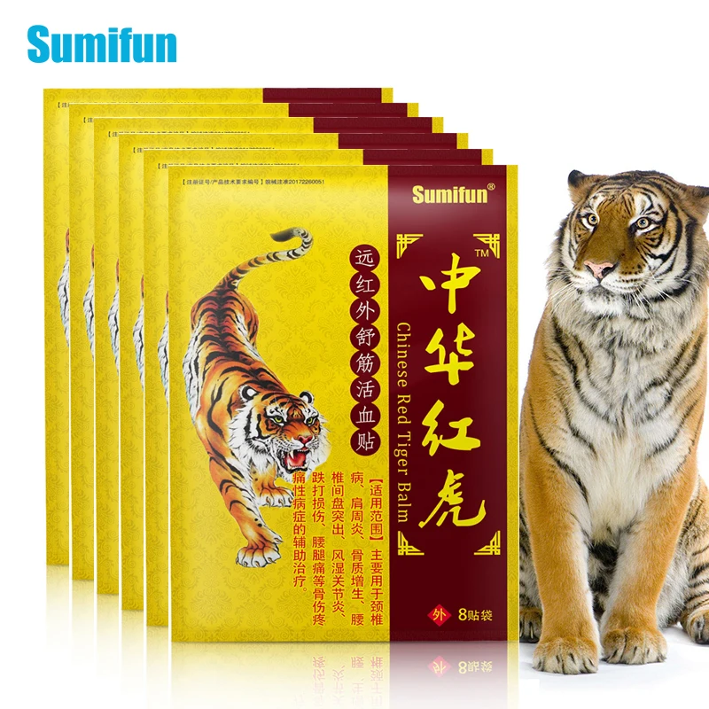 Red Tiger Balm Joint Analgesic Patches Arthritis Rheumatoid Pain Treatment Muscle Sprain Soreness Plasters 8/40/56/72pcs Sumifun for pain relief patch