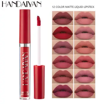

UK SELLER 12 Colours Matte Liquid Lip Gloss Waterproof Non-stick Cup Makeup Lip Glaze Sexy Long Lasting Tint Liner Pen Lipstick
