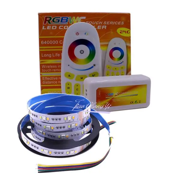 5 м RGBCCT 90led/M светодиодная лента 5050 RGB+ 2835 белый/теплый белый+ 2,4G RF RGBWC контроллер+ 12 В 6A мощность - Испускаемый цвет: strip and controller