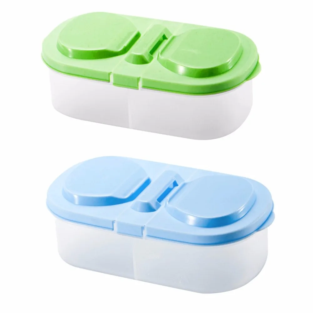 

2 Colors Durable Food Storage Box 2 Lattices Sealed Crisper Grains Tank Kitchen Sorting Container Cans For Coarse Cereals