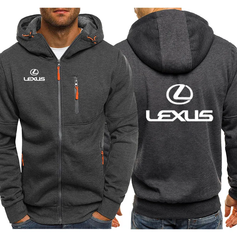 Мужская Новая толстовка с логотипом Lexus car, повседневная, с принтом, в стиле хип-хоп, Harajuku, с длинным рукавом, Спортивная мужская куртка на молнии, с капюшоном, мужская одежда - Цвет: 4