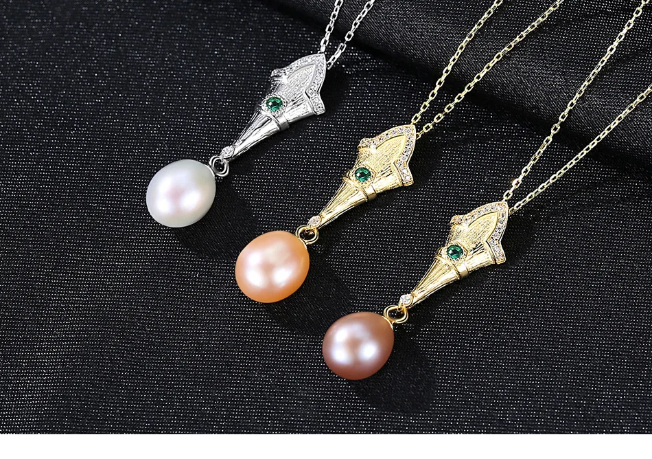 MeiBaPJ Real Freshwater Pearl Long Drop Pendant Necklace 925 Solid Silver Fine Party Jewelry for Women