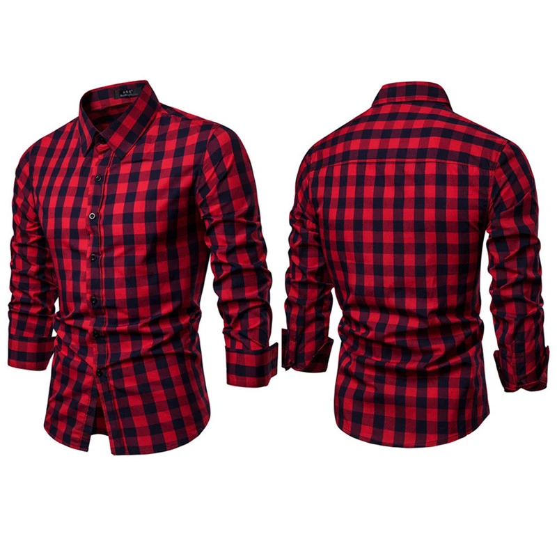 Classic Casual Men's Button Down Slim Fit Long Sleeved Dress Business Shirts Tops Modern S-2XL Slim Plaid Blouse Musle Shape Classic Casual Men's Button Down Slim Fit Long Sleeved Dress Business Shirts Tops Modern S-2XL Slim Plaid Blouse Musle Shape