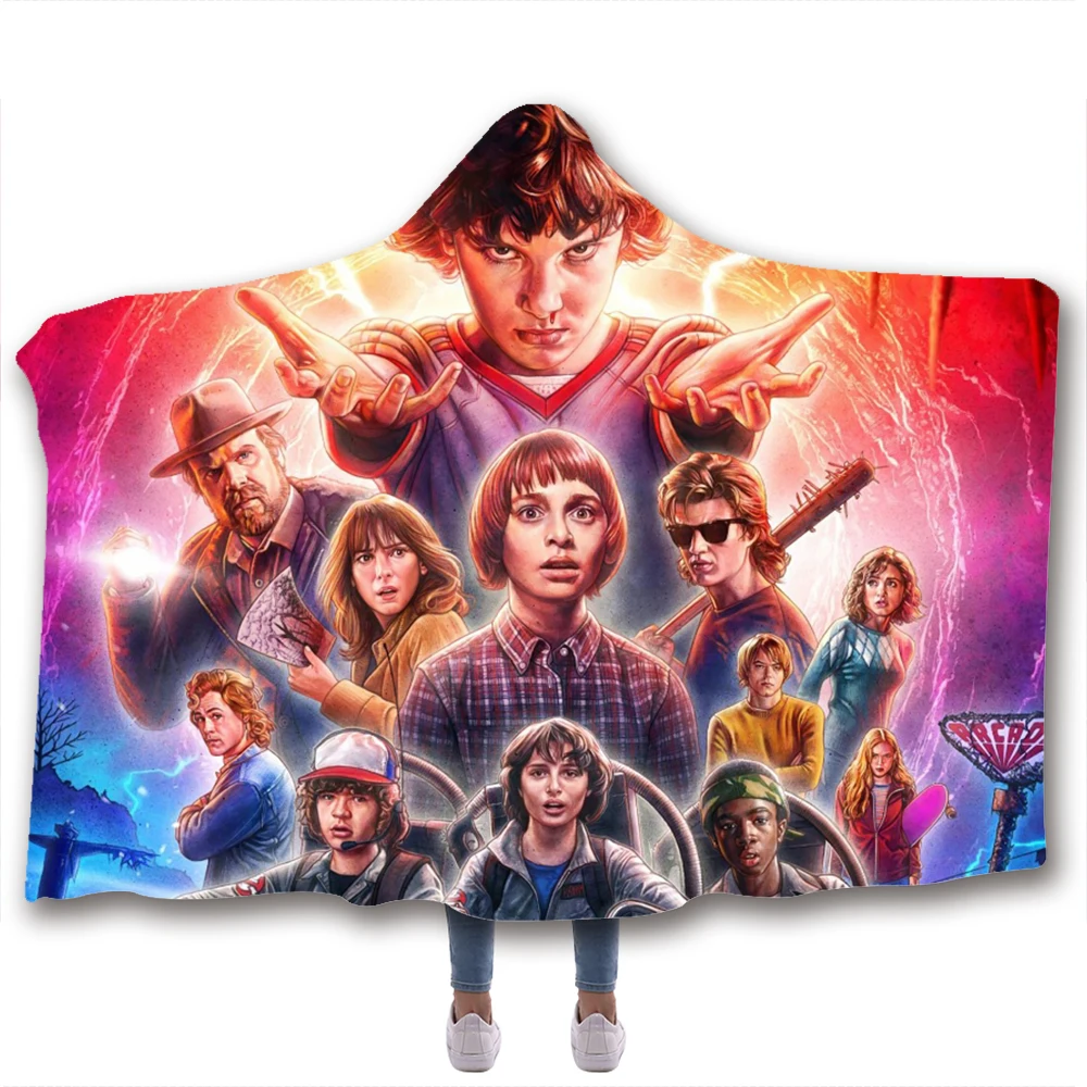 Одеяло Stranger Eleven Things, мягкое, Снова в школу, теплое Флисовое одеяло, s And Things, одеяло с капюшоном, s для детей, взрослых, одеяло с капюшоном