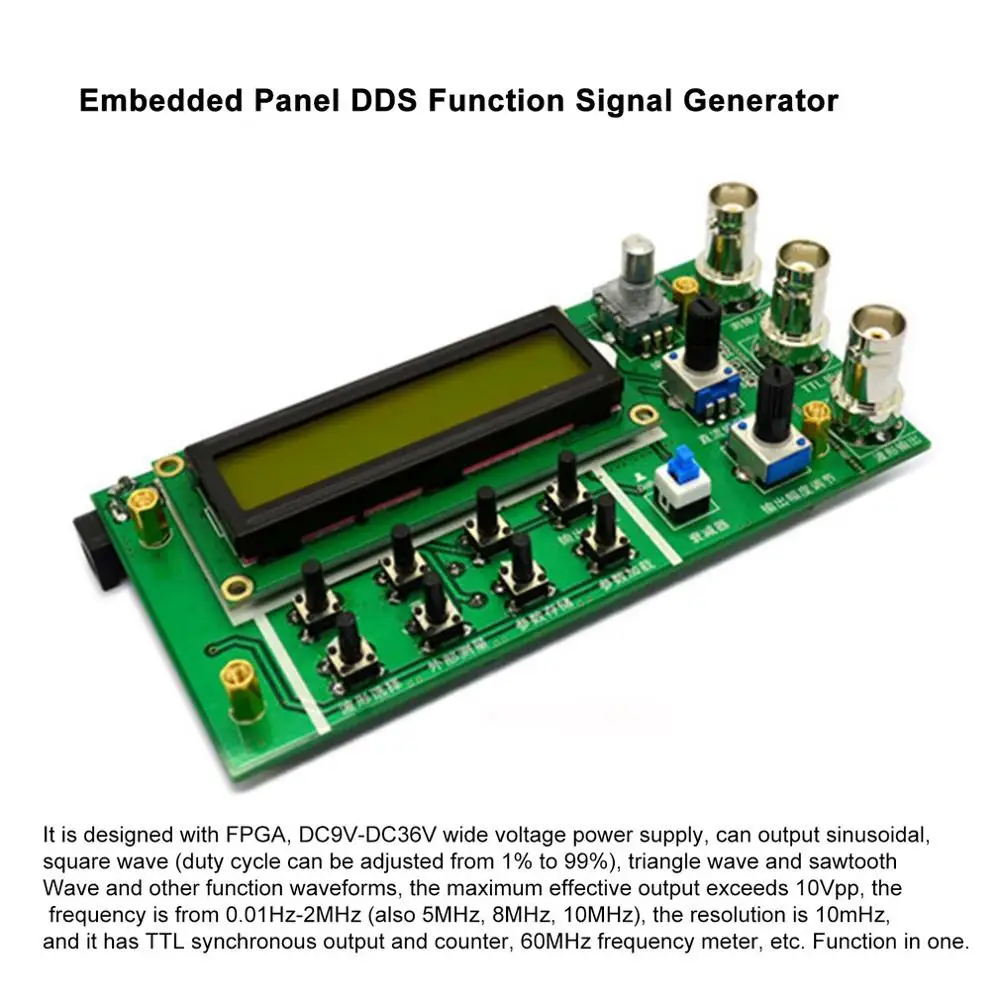 FellTech SGP1002S Встроенная панель DDS функция генератор сигналов/обучающий инструмент счетчик частоты сигнала с адаптером EU