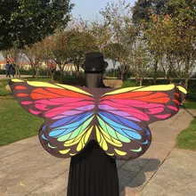 Kanbuder мягкая ткань бабочка крыло шаль фея дамы бабочка крыла плащ-Павлин обертывание подарки Милая Новинка печати шарфы