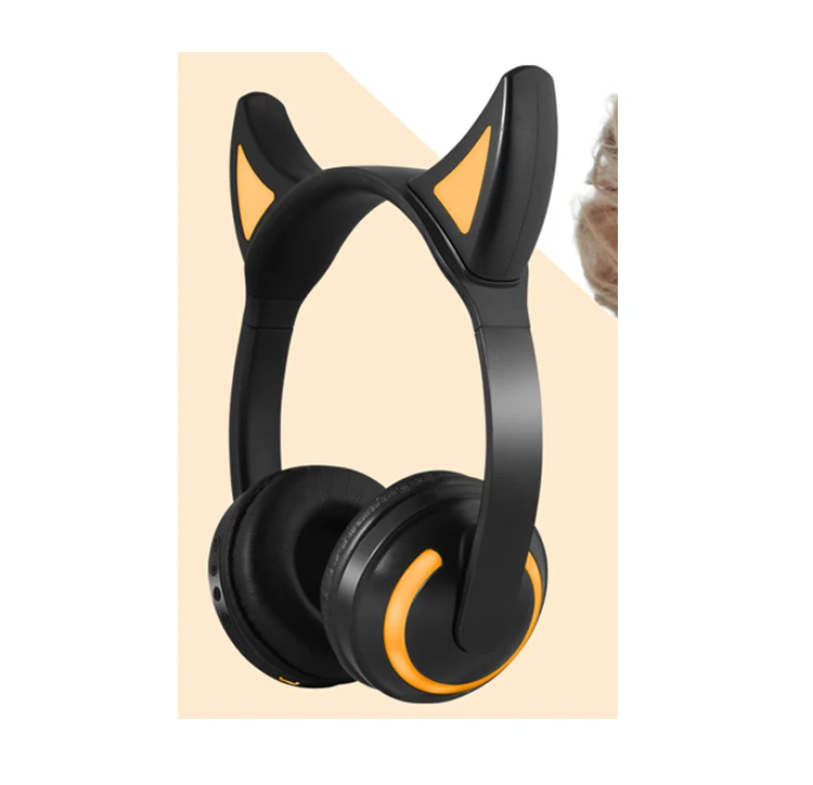 Devil Ear Наушники с кошачьими ушками, Bluetooth, персональные модные подарочные наушники, люминесцентные наушники для мобильного телефона, 40 шт./партия - Цвет: Devil Ear