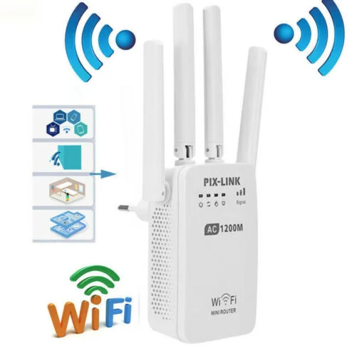 1200 Мбит/с беспроводной Wi-Fi ретранслятор усилитель-удлинитель маршрутизатор 4 антенны 2,4/5G