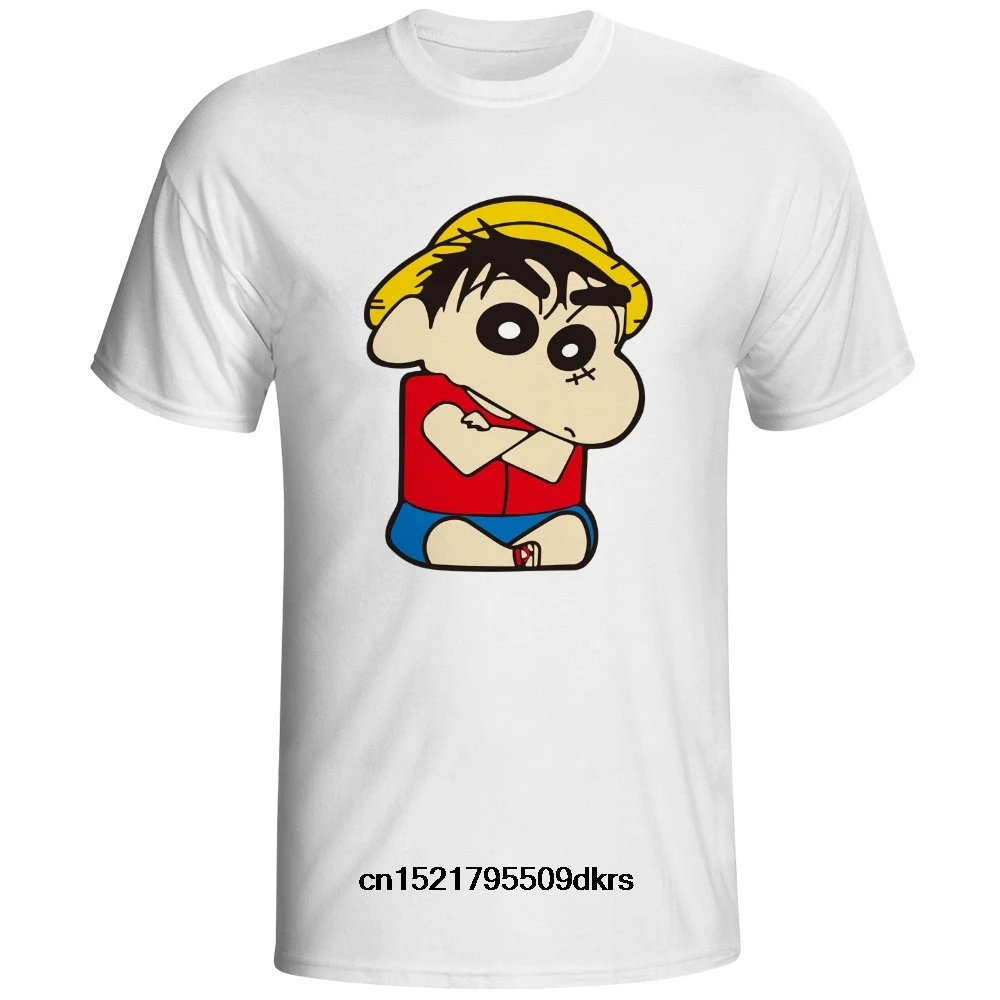 Мужская футболка Luffy Shin Chan забавная новинка wo men | одежда