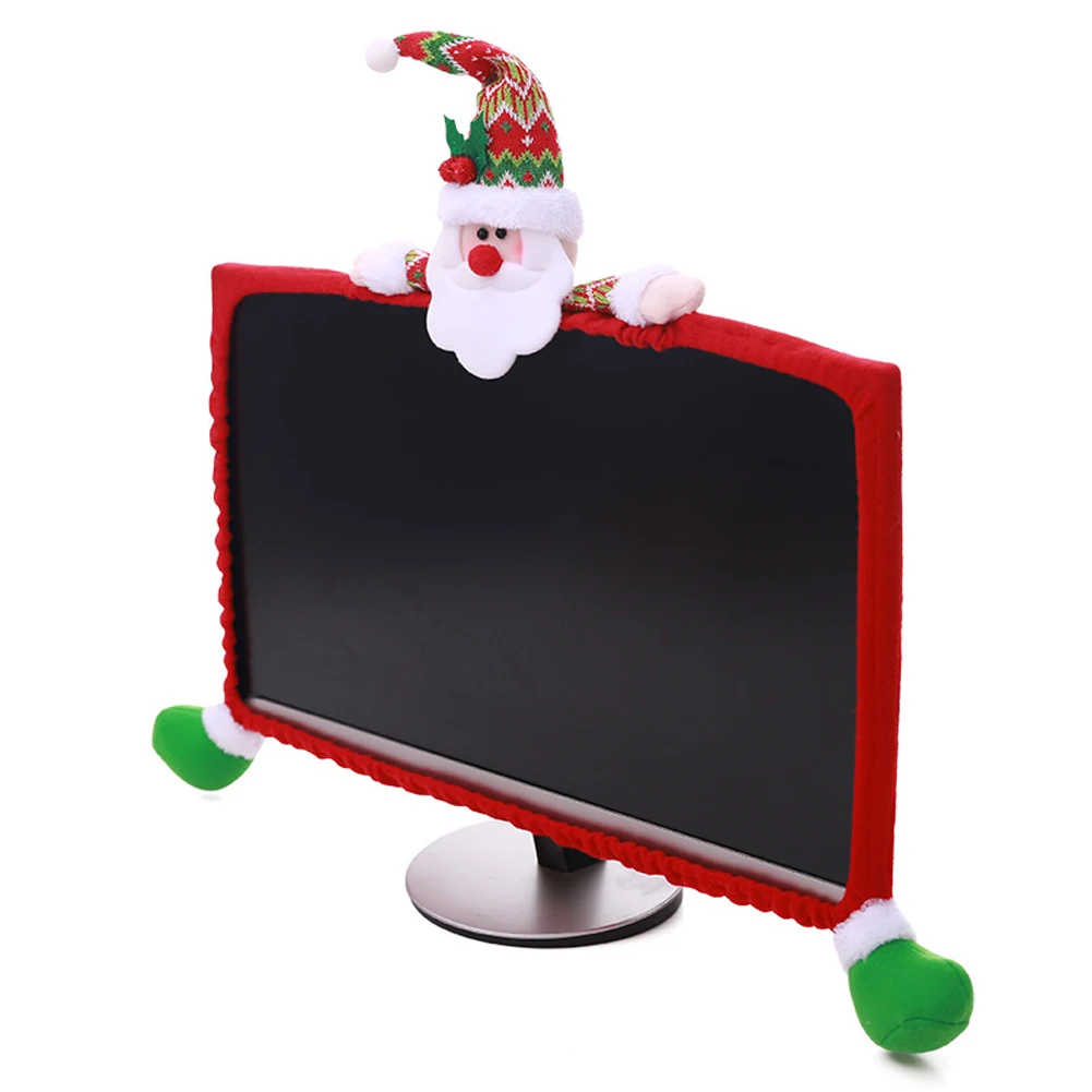 Аксессуары снеговик компьютерный монитор Санта Клаус экран украшения Рождество Домашний Декор задняя крышка для 19-27 дюймов
